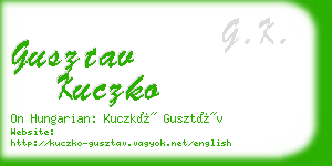 gusztav kuczko business card